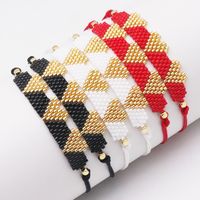 Wholesale Jewelry IG Style Sweet Simple Style Heart Shape Glass Rope Beaded Knitting Bracelets main image 1