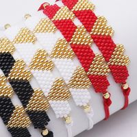 Wholesale Jewelry IG Style Sweet Simple Style Heart Shape Glass Rope Beaded Knitting Bracelets main image 6