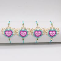 Wholesale Jewelry IG Style Casual Cartoon Style Heart Shape Wings Glass Rope Beaded Knitting Bracelets main image 1