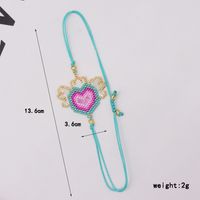 Wholesale Jewelry IG Style Casual Cartoon Style Heart Shape Wings Glass Rope Beaded Knitting Bracelets main image 2