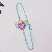 Wholesale Jewelry IG Style Casual Cartoon Style Heart Shape Wings Glass Rope Beaded Knitting Bracelets main image 5