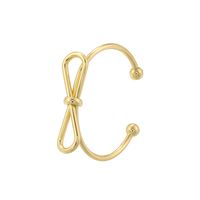 Copper 18K Gold Plated IG Style Simple Style Classic Style Hollow Out Inlay Bow Knot Zircon Open Rings main image 5