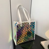 Women's Medium Plastic Letter Color Block Basic Classic Style Zipper Shoulder Bag main image 3