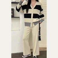 School Travel Daily Women's Simple Style Stripe Solid Color Rayon Spandex Polyester Buckle Washed Button Pants Sets Pants Sets main image 6