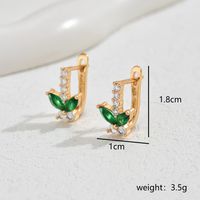 1 Pair Cute Sweet Butterfly Inlay Copper Zircon 18K Gold Plated Hoop Earrings sku image 1