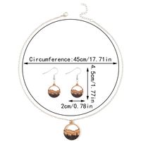 Vintage Style Classic Style Geometric Round Wood Women's Earrings Necklace main image 2