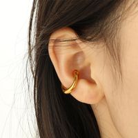1 Pair Simple Style C Shape Polishing Plating 304 Stainless Steel 18K Gold Plated Ear Studs main image 3