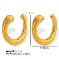 1 Pair Simple Style C Shape Polishing Plating 304 Stainless Steel 18K Gold Plated Ear Studs main image 6