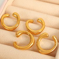 1 Pair Simple Style C Shape Polishing Plating 304 Stainless Steel 18K Gold Plated Ear Studs main image 1