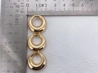 1 Pair Elegant Simple Style Circle Hollow Out Copper 18K Gold Plated Drop Earrings sku image 1