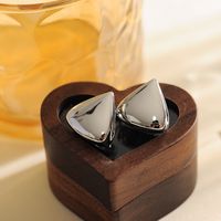 1 Pair Simple Style Triangle Polishing Copper 18K Gold Plated Ear Studs main image 4