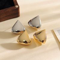 1 Pair Simple Style Triangle Polishing Copper 18K Gold Plated Ear Studs main image 8