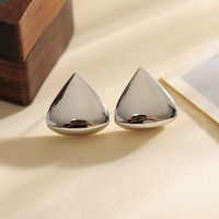 1 Pair Simple Style Triangle Polishing Copper 18K Gold Plated Ear Studs main image 7