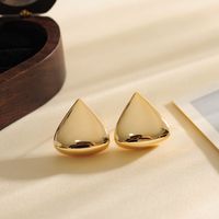 1 Pair Simple Style Triangle Polishing Copper 18K Gold Plated Ear Studs sku image 1