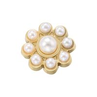 1 Piece Diameter 12mm Diameter 15mm Diameter 8mm Copper Artificial Pearls 18K Gold Plated Round Flower Polished Beads sku image 2
