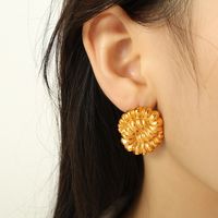 1 Pair Retro Simple Style Classic Style Twist Plating 304 Stainless Steel 18K Gold Plated Ear Studs main image 4