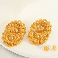 1 Pair Retro Simple Style Classic Style Twist Plating 304 Stainless Steel 18K Gold Plated Ear Studs main image 2