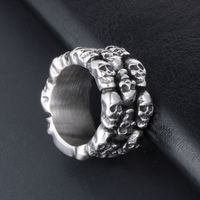 Gothic Retro Punk Skull 304 Stainless Steel Polishing Men's Rings main image 5