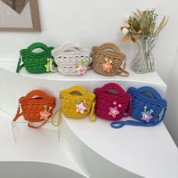 Women's Medium Braid Solid Color Cute Basic Weave Open Crossbody Bag main image 1