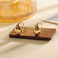 1 Pair Simple Style Artistic Shiny Water Droplets Copper 18K Gold Plated Ear Studs main image 5