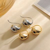 1 Pair Simple Style Artistic Shiny Water Droplets Copper 18K Gold Plated Ear Studs main image 1