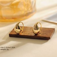 1 Pair Simple Style Artistic Shiny Water Droplets Copper 18K Gold Plated Ear Studs main image 2