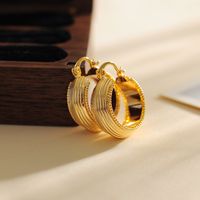 1 Pair IG Style Simple Style Round Copper 18K Gold Plated Earrings sku image 1