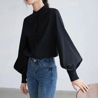 Women's Blouse Long Sleeve Blouses Washed Button Simple Style Solid Color main image 5