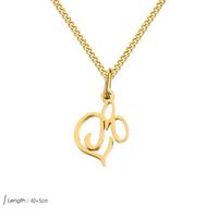 304 Stainless Steel 14K Gold Plated Casual Streetwear Letter Heart Shape Pendant Necklace main image 5