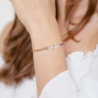 Süßwasserperle Sterling Silber Elegant Perlen Einfarbig Armbänder main image 9