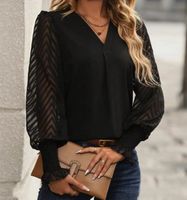 Women's Blouse Long Sleeve Blouses Elegant Solid Color main image 6