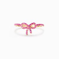 Sterling Silver Simple Style Bow Knot Plating Inlay Zircon Rings sku image 4