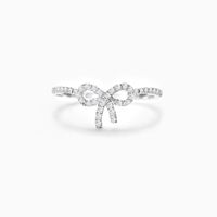 Sterling Silver Simple Style Bow Knot Plating Inlay Zircon Rings sku image 13