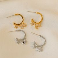 1 Pair Vacation Simple Style Star Plating Inlay Copper Rhinestones 18K Gold Plated Dangling Earrings main image 5
