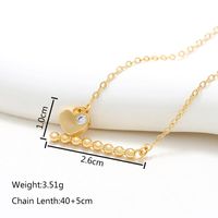 Copper 18K Gold Plated XUPING Simple Style Commute Plating Inlay Heart Shape Artificial Gemstones Pendant Necklace sku image 1