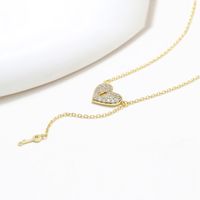 Copper 18K Gold Plated XUPING Simple Style Commute Plating Inlay Heart Shape Artificial Gemstones Pendant Necklace main image 5