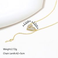 Copper 18K Gold Plated XUPING Simple Style Commute Plating Inlay Heart Shape Artificial Gemstones Pendant Necklace main image 2