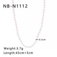 304 Stainless Steel Artificial Pearl 18K Gold Plated IG Style Elegant Romantic Beaded Oval Necklace main image 2