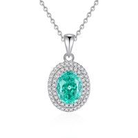 Sterling Silver Simple Style Classic Style Inlay Solid Color High Carbon Diamond Pendant Necklace sku image 2