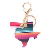 Simple Style Commute Color Block Pu Leather Printing Keychain sku image 2