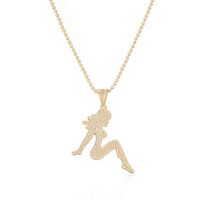Copper 18K Gold Plated Simple Style Commute Plating Inlay Solid Color Zircon Pendant Necklace main image 4