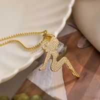Copper 18K Gold Plated Simple Style Commute Plating Inlay Solid Color Zircon Pendant Necklace main image 2