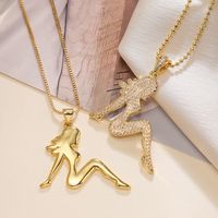 Copper 18K Gold Plated Simple Style Commute Plating Inlay Solid Color Zircon Pendant Necklace main image 1