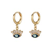 Brass Casual Elegant Luxurious Inlay Round Heart Shape Zircon Rings Earrings sku image 3