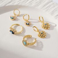 Brass Casual Elegant Luxurious Inlay Round Heart Shape Zircon Rings Earrings main image 1