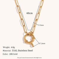316L Stainless Steel  18K Gold Plated Simple Style Geometric Necklace main image 4