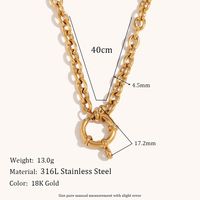 316L Stainless Steel  18K Gold Plated Simple Style Geometric Necklace main image 2