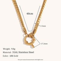 316L Stainless Steel  18K Gold Plated Simple Style Geometric Necklace main image 3