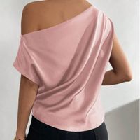 Women's Blouse Short Sleeve Blouses Elegant Simple Style Solid Color main image 4