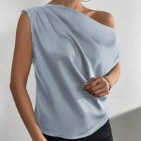 Frau Bluse Kurzarm Blusen Elegant Einfacher Stil Einfarbig main image 3